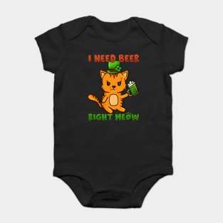 I Need Beer Right Meow I St Patricks Day Leprechaun Cat product Baby Bodysuit